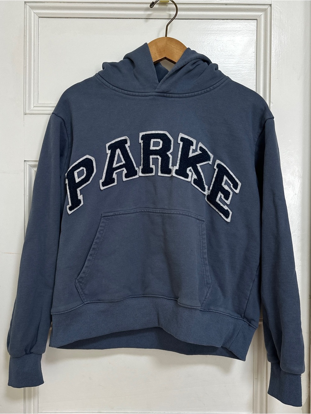 Parke Chenille Varsity Hoodie, S/M, Stormy